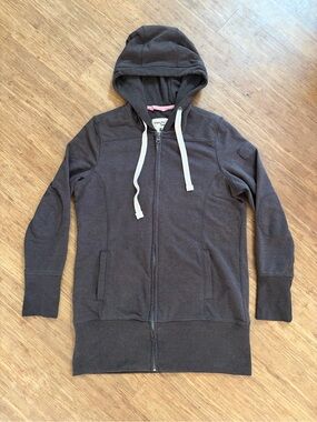 Vintage Triple Five Soul Womens Long Zip Up Hoodie Jacket Charcoal Gray Sz XL